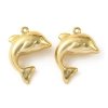 090b Złota zawieszka błyszcząca pozłacana 14k delfin